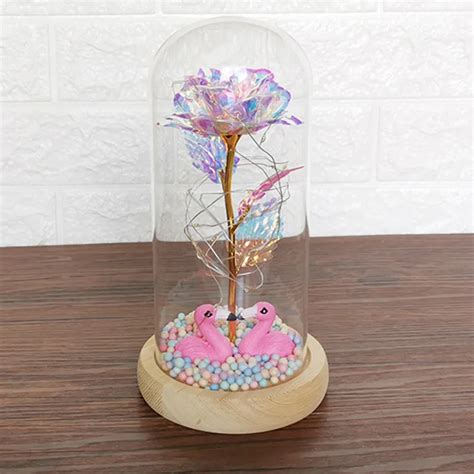 Colorful Artificial Galaxy Rose Flower Gift, Led Light String On The ...