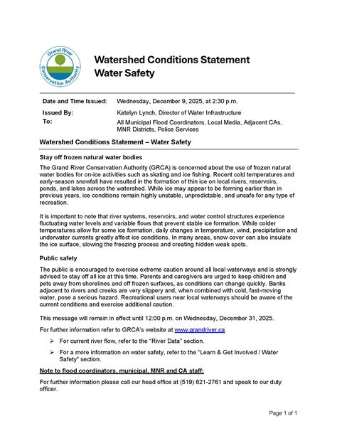 Watershed Conditions Statement – Water Safety – Mississaugas of the ...
