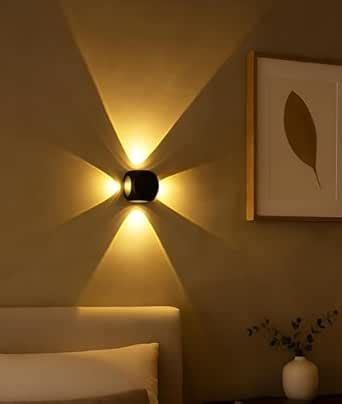 FILLISKA Aluminium LED Wall Light 4 Way Splitter, Warm White, IP-65 ...