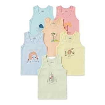The Boo Boo Club Multi-Coloured Cotton Regular Fit Vest for Baby Boy's ...