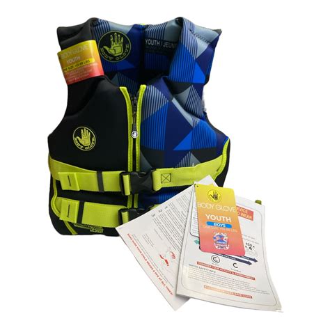 Body Glove Youth PFD Coast Guard Approved Life Jacket, Geo Blue ...