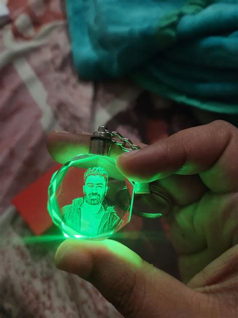 Dharani Gifts Personalized Led Octagon 2D Crystal Keychain, Coral ...