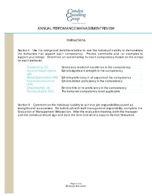 Fillable Online camden consulting performance appraisal instructions ...