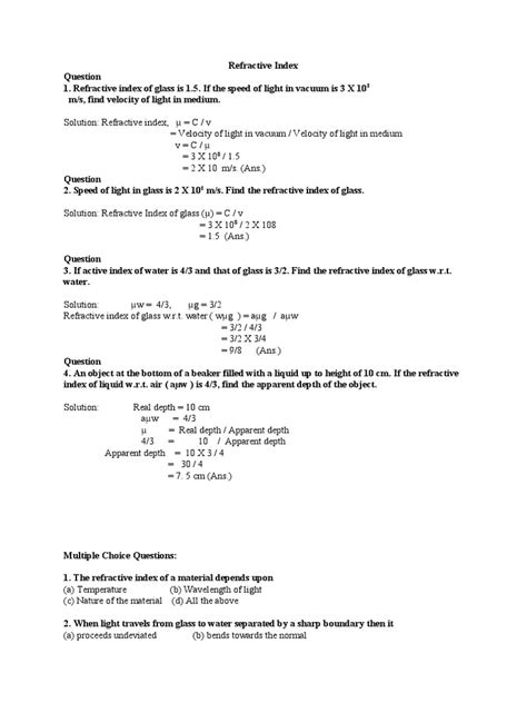How to Work Out Refractive Index 的图像结果
