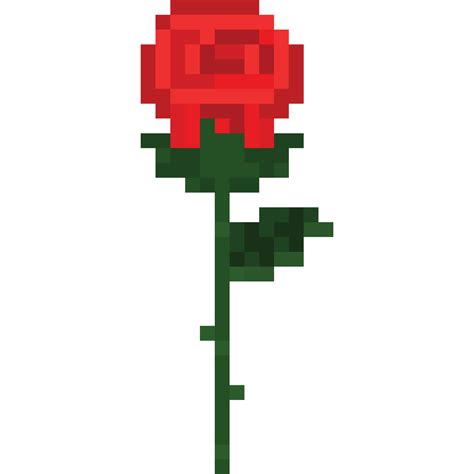 Pixel art red rose icon 2 27191068 PNG