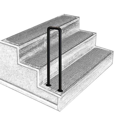 Buy Metal Black Outdoor Steps Stair Handrails, Transitional Handrail ...