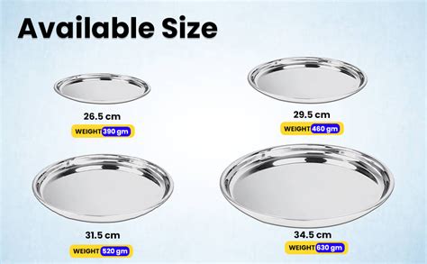Buy URBAN KRAFT Stainless Steel Plate/Heavy Guage Steel Dinner Plates ...