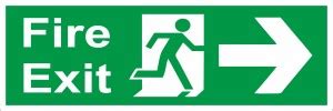 Safety World Fire Exit Right side Direction with Human sign-Rectro ...
