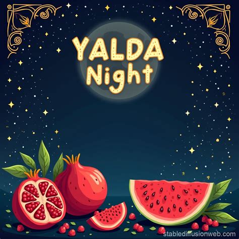 Starry Night Yalda Invitation Card | Stable Diffusion Online