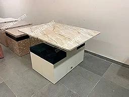 Buy 2 in1 Convertible Dining Table With 4 Puffy | custom Comfort