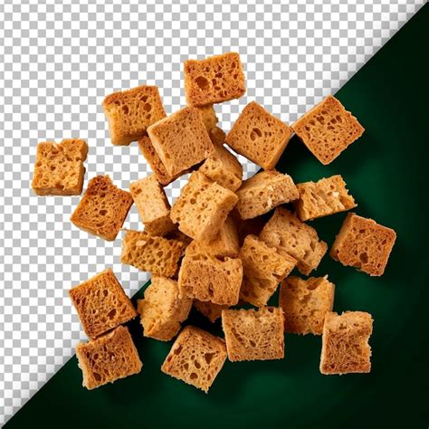Whole wheat croutons cluster with transparent detail | Premium AI ...