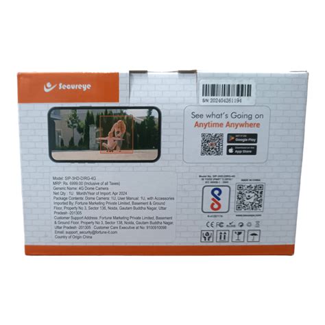 Secureye Dome Guard 4G/5G/LAN Dome Camera | 3MP HD | Two-Way Audio | SD ...