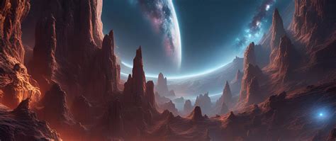 Download wallpaper 2560x1080 rocks, moon, planet, relief, glow, dark ...