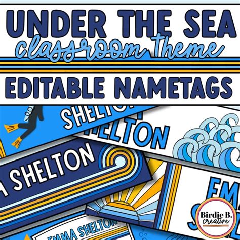 Under The Sea Classroom Theme Editable NameTags | BTS Ocean Theme Name Tags