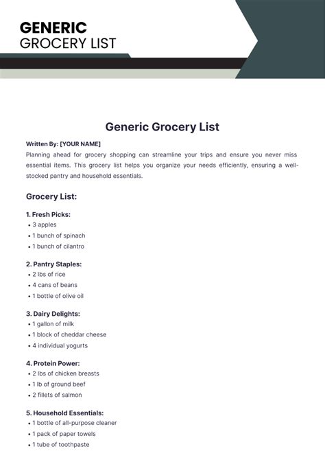Free kitchen prep list Template to Edit Online