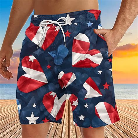 American Flag Shorts 4th of July Shorts Men Mens Independence Day Beach ...