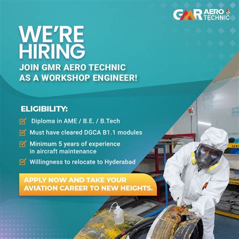 #skilledopportunity #careers #workshopengineer #industry #technical… | GMR Aero Technic | 20 ...