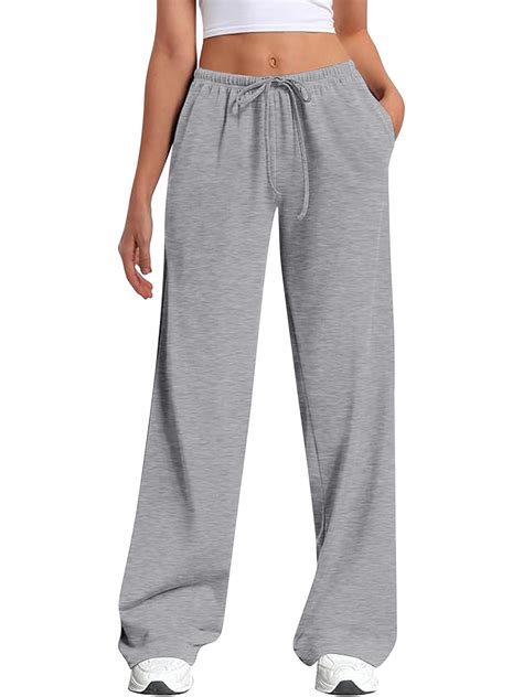 TEMOFON Womens Straight Leg Low rise Sweatpants Wide Leg Sweatpants ...