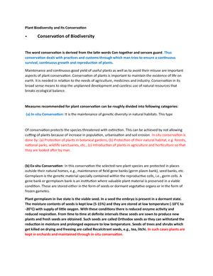 Plant biodiversity - Species diversity and genetic diversity, both have ...