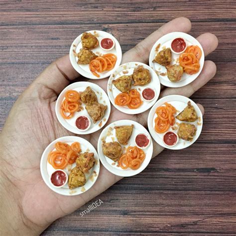 Samosa Jalebi Indian Chaat Miniature Food Magnet – small IDEA
