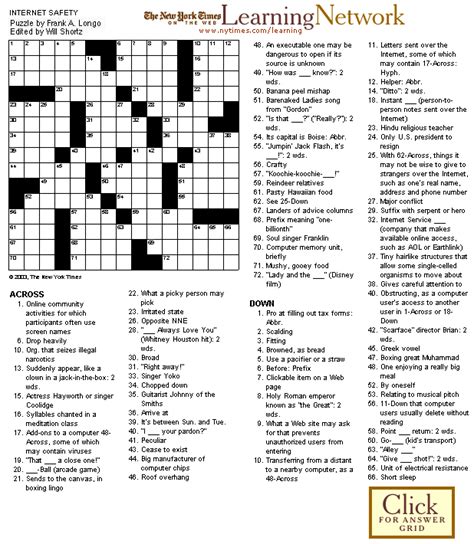 Internet Nuisance Nyt Crossword - prntbl.concejomunicipaldechinu.gov.co