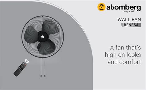 atomberg Renesa 400mm Wall Mount Fan | Wall Fans for Home | Silent BLDC ...