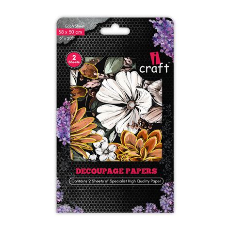 iCraft Foiled Decoupage Paper Pack - Dual-Sheet Set for Resin Art & Fu