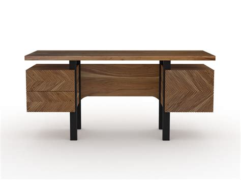 Desk, solid acacia wood and steel, 2 drawers and 1 door – INMARWAR