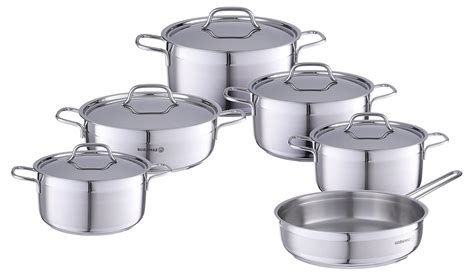 Korkmaz 1610 Alfa Stainless Steel Cooking Pot Set, 11 Pieces - Silver ...