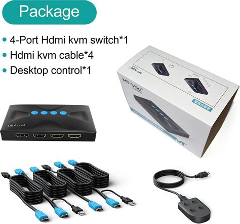MT-VIKI 4 Port HDMI KVM Switch for Multiple Computers, India | Ubuy