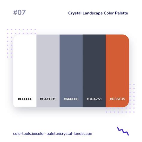 Crystal Landscape Color Palette in White, Blue, and Orange