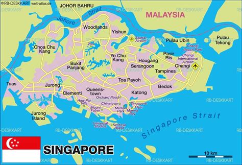Map of Asia Showing Singapore Location