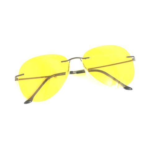 Rimless Aviator Ambermatic Polarized Night Driving Glasses – Glasses ...