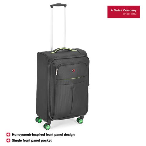 Wenger Fiero-Pro Medium Softside Suitcase, 69 Litres, Black/Green, Swi