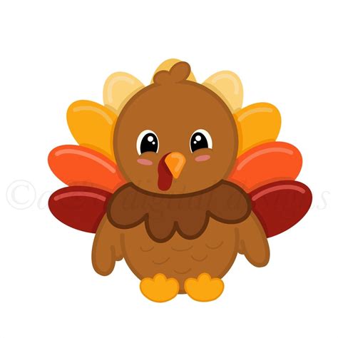 Cute Turkey- Instant Digital Download, Thanksgiving, Turkey, Autumn ...