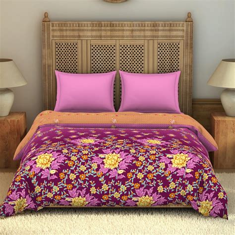 Buy SPACES Niyama Blue Printed Double Bed Quilt - 224x270cm from Spaces ...