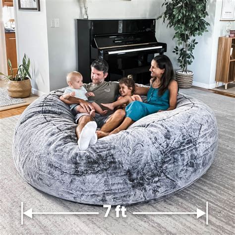 Chinchilla Giant Bean Bag Chair | Bean bag chair, Bean bag sofa, Giant ...