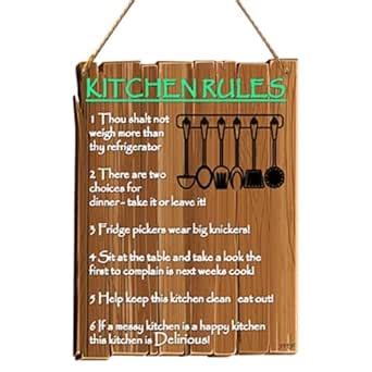 PNF Poster And Frames KITCHEN RULES Quote Wall art & Door Hanging Frame ...