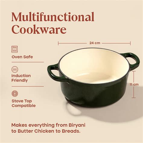 Enamel Cast Iron Dutch Oven 24cm 4L with Lid (10yr Warranty)