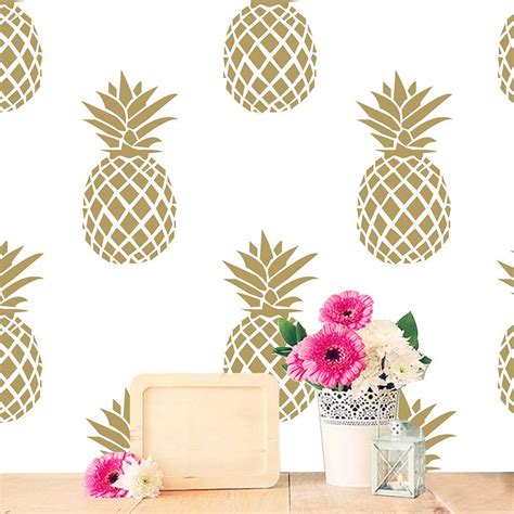 Buy Gadgets WRAP Pineapple Wall Sticker, Gold Modern Wall Paper Rolls ...