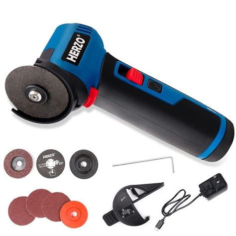 HERZO Cordless Mini Cutter (50mm), 7.2V Lithium Brushless Mini Angle ...