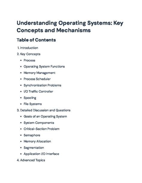 Operating Systems Overview: Concepts, Functions, and Mechanisms ...