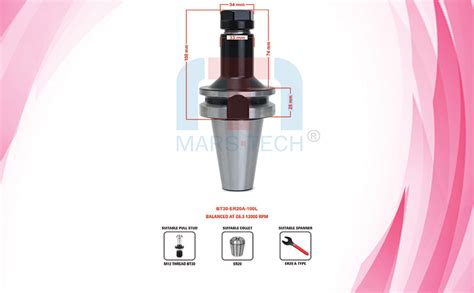 Mars-Tech Collet Chuck Holder BT30-ER20-L100 : Amazon.in: Industrial ...