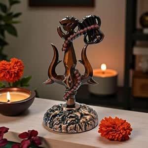 Yadava Shivji Trishul with Damru Idol for Mandir & Car Dashboard | Om ...