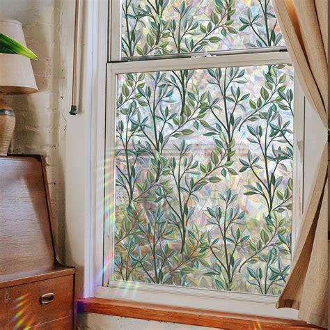 120 * 40cm Window Privacy Film, Rainbow Window Clings, 3D Decorative ...