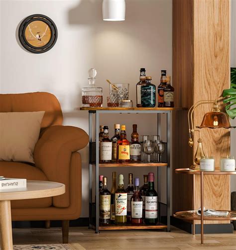 17 Stories Floor Standing Freestanding Whiskey Rack: 3 Tier Wine Rack ...