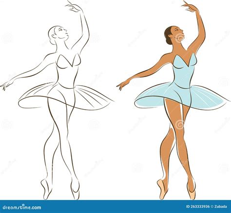 Ballerina Doing Exercise. Art Sketch of Female Body. Woman Dancing ...