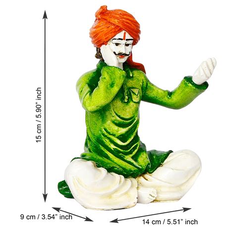 Colorful Singing Rajasthani Man Handcrafted Decorative Polyresin ...