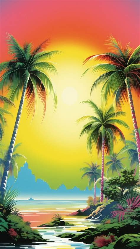 summer color gradient art vegetation | Free Photo Illustration - rawpixel