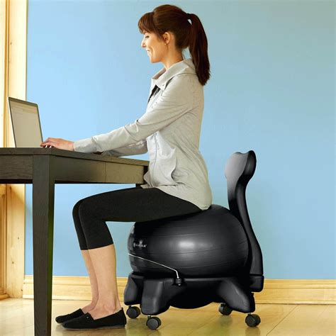 Gaiam Classic Balance Ball Office Desk Chair, Black - Walmart.com